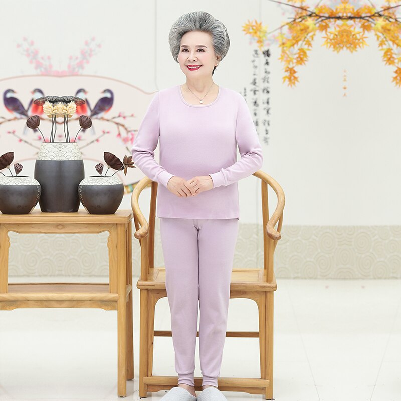 Women's Thermal Underwear Set - 2PC Long Johns - High-Rise Solid Organic Cotton - Plus Size