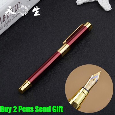 Merk yong sheng metalen vulpen doos verpakking business executive snel schrijvende inktpen 1132: Rode vulpen