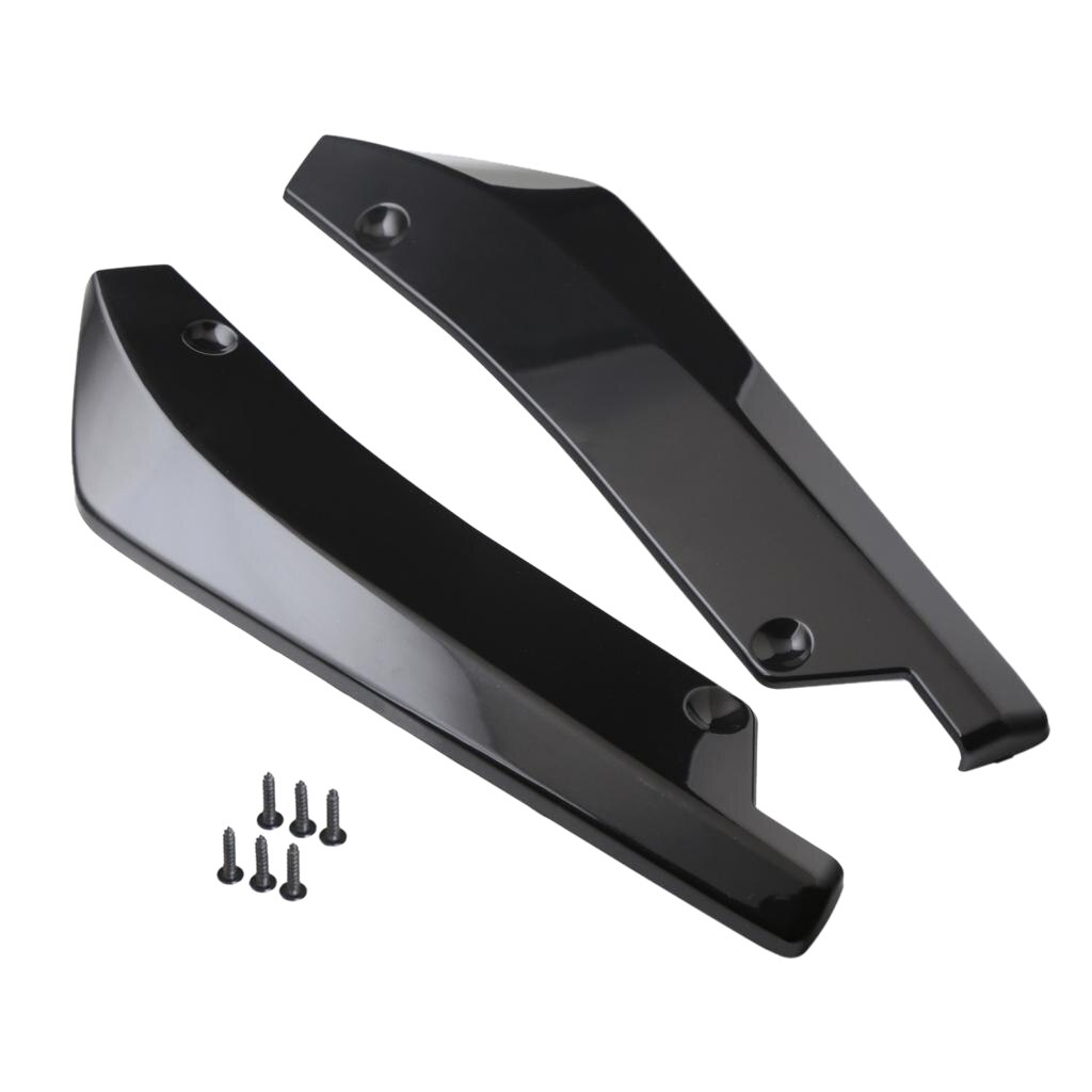 2PCS Car Rear Bumper Deflector Lip Body Spoiler Wrap Angle Splitter (Black)