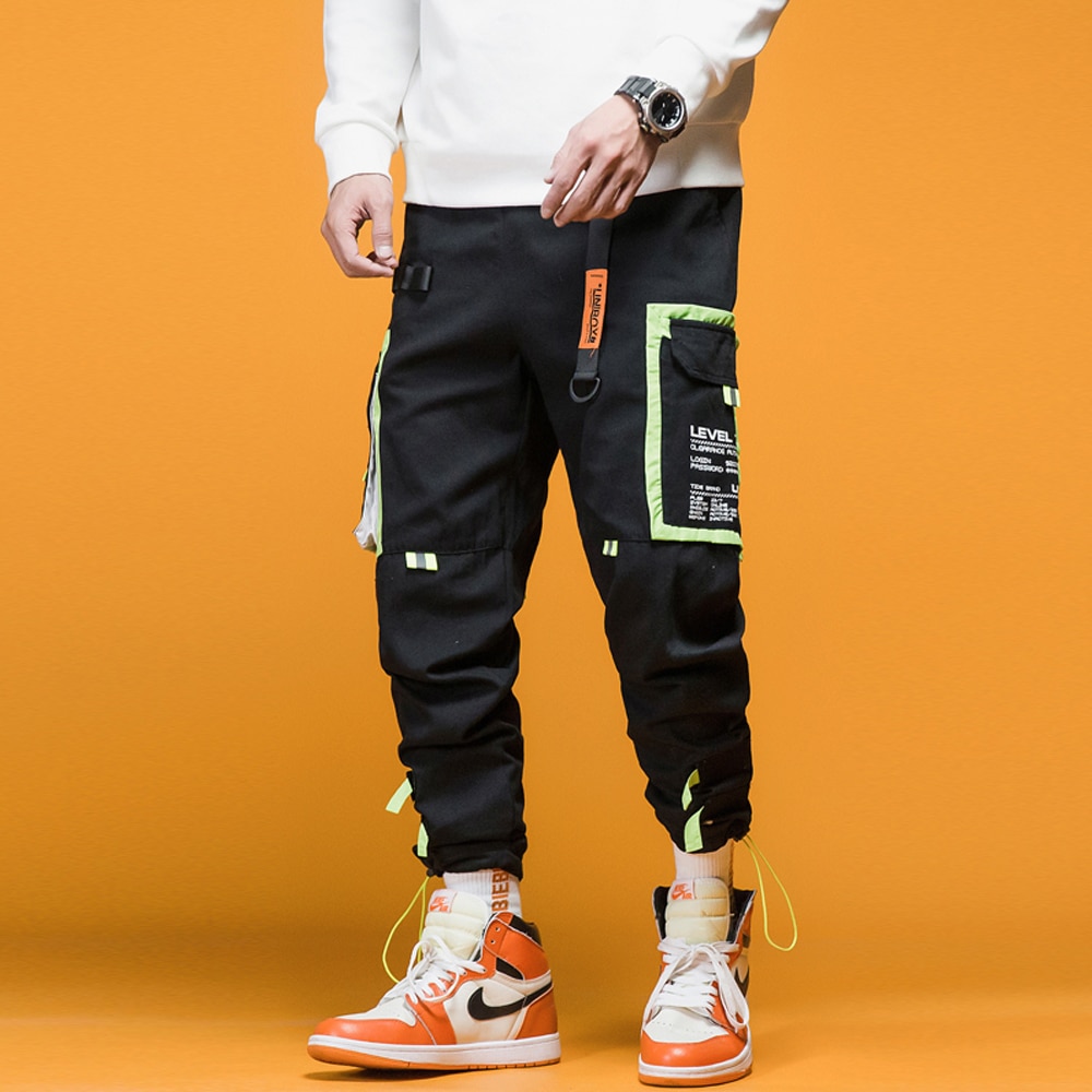 Efungal træningsbukser mand farve blok lommer forår hip hop harem streetwear jogger fritidsbukser  fd126