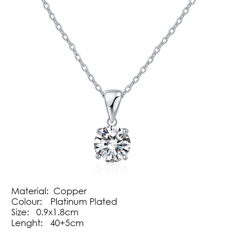 ZHOUYANG Necklaces & Pendants Jewelry For Women Silver Color Rose Gold Chain Jewellery Heart Necklace Cubic Zirconia N388: N055