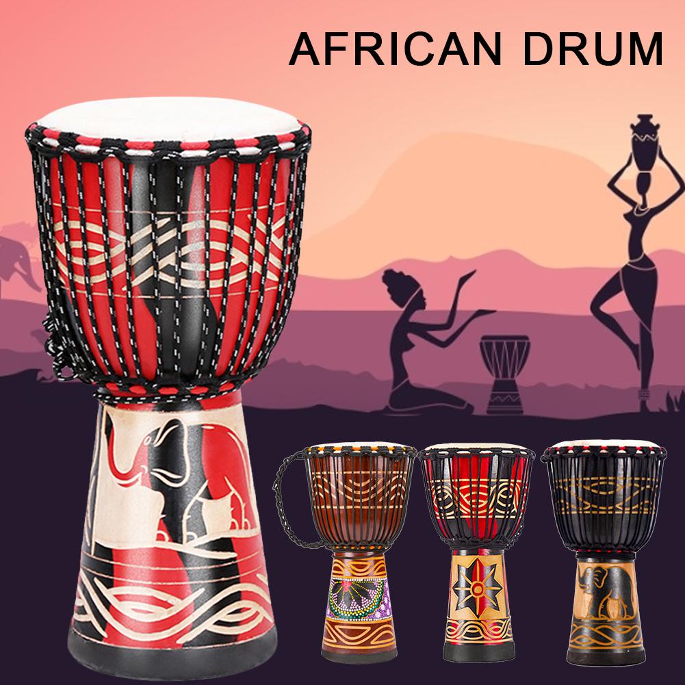 8 Inch Mooie Afrikaanse Djembe Trommel Kleurrijke Doek Art Vat Skin Voor Kinderen Handtrommel Muziek Muziekinstrument