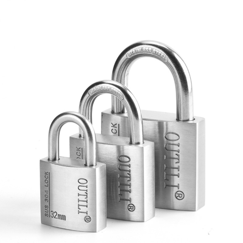 304 Stainless Steel Padlock Outdoor Lock for Luggage Notebook Outdoor Fence Railings Small Drawers Furniture Door