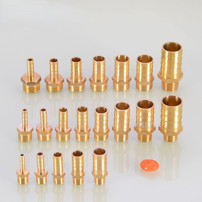 4Mm 6Mm 8Mm 10Mm 12Mm 16Mm 19Mm Od Slang Barb X M8 M10 m12 Messing Prikkeldraad Pijp Connector Koppeling Adapter Metrische Buitendraad