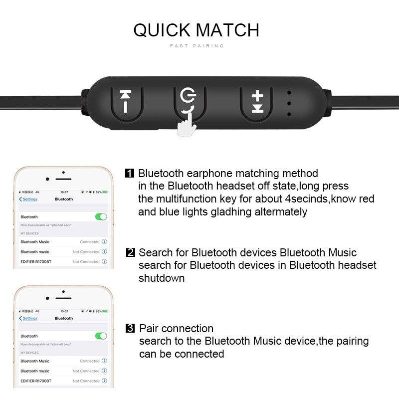 Auriculares deportivos con Bluetooth, manos libres, magnéticos, con micrófono, para iPhone, Xiaomi, Android, LG