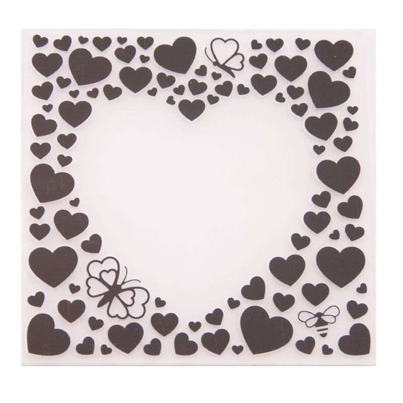 1Pcs DIY Scrapbooking love Heart-shaped Embossing Folders Photo Album Decor Plastic Template Craft Wedding Decoration