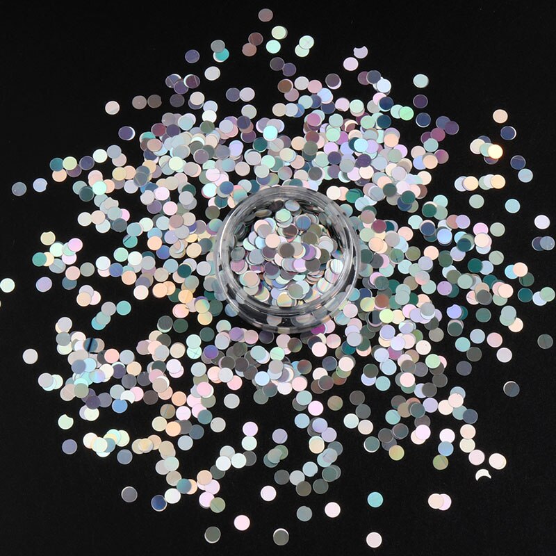 1 Doos 3Mm Dot Nail Pailletten Flakies Ronde Kleurrijke Nagels Flakies Paillette Accessoires 3D Nail Art Decoratie In Doos: LB100 3ml