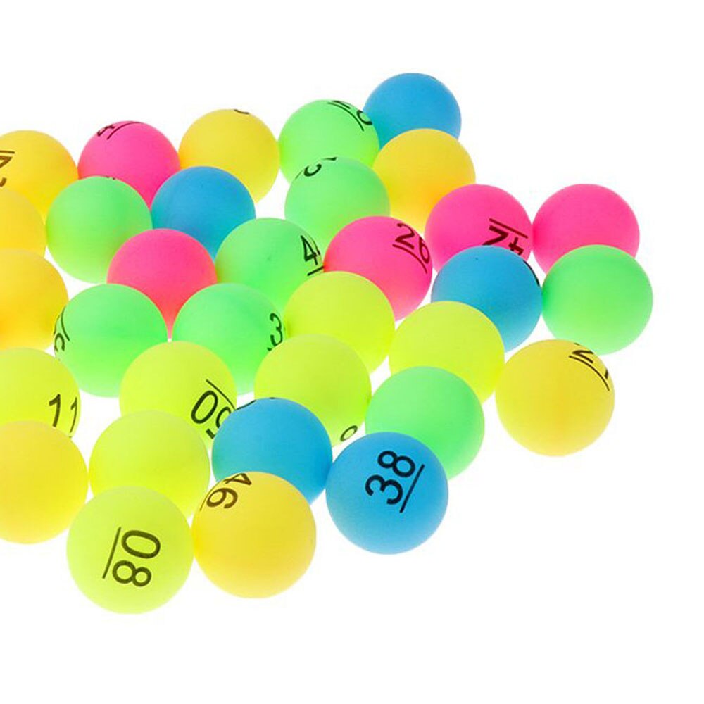 50pcs Colorful Number Table Tennis Ball Ping Pong Balls Training Lottery Game