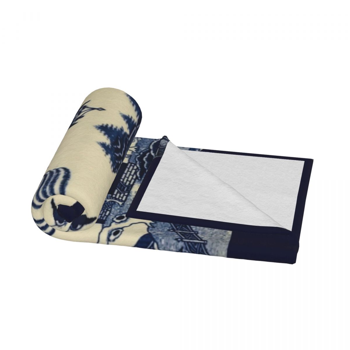 Blue Willow Pattern Throw Blanket Fleece Throw Blanket TV Blankets Sofa blanket Plush Flannel Warm bedding On Home travel