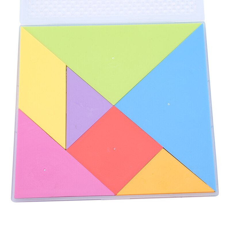 Kinderen Puzzel Regenboog Kleur 18.4*18.4Cm Plastic Tangram Diy Hersenen Puzzel Kid Leren Onderwijs Puzzels Speelgoed