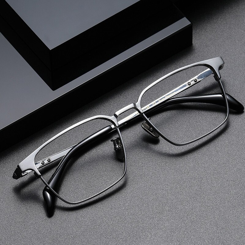 Monture de lunettes en titane pur pour hommes et femmes, monture carrée, myopie, Prescription optique, Vintage, ordinateur