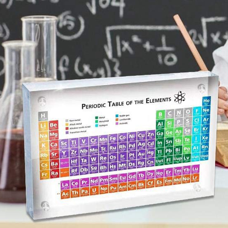 Acryl Periodiek systeem Der Elementen Tafel Display, met Elementen Kids Onderwijs Verjaardag Leraar Dag: 20x12.5x2.5cm