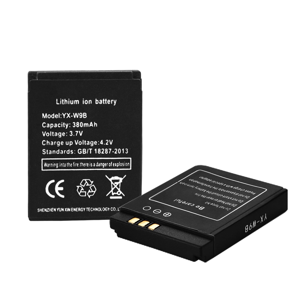 1Pcs 380mAh KSW-S6 RYX-NX9 SmartWatch Rechargeable Li-ion polymer battery For DZ09 A1 Smart Watch Battery 3.7V