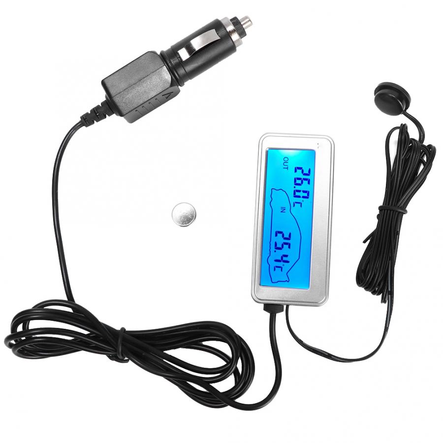 Auto Digitale 12V LCD Display Indoor Outdoor Gevoeligheid Thermometer Temperatuur Meter Auto Thermometer