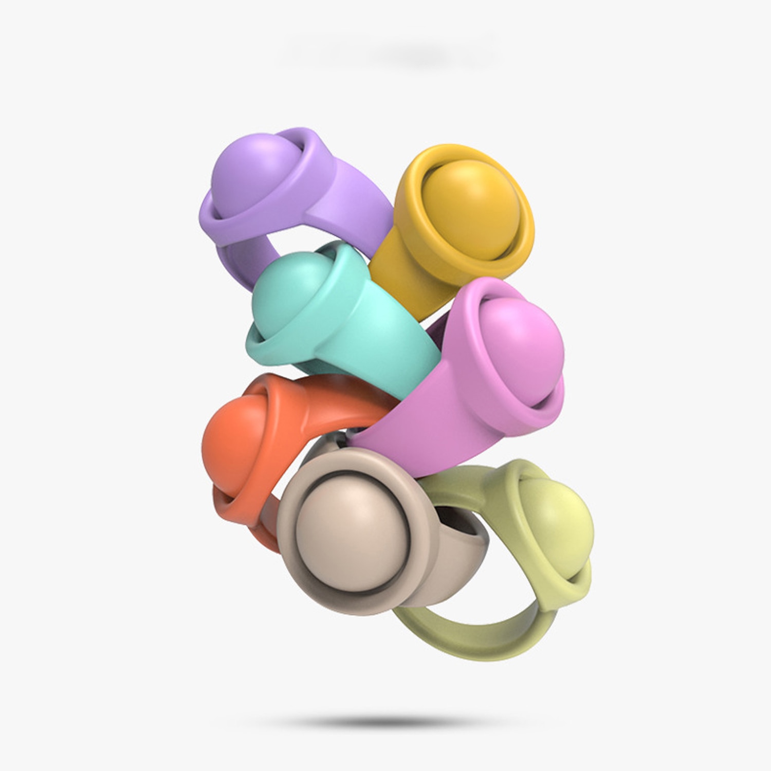 Pop Fidget Speelgoed Ringen Voor Kinderen Zintuiglijke Speelgoed Push Bubble Speelgoed Regenboog Siliconen Speelgoed Popper Angst Zintuiglijke Ring Symomok