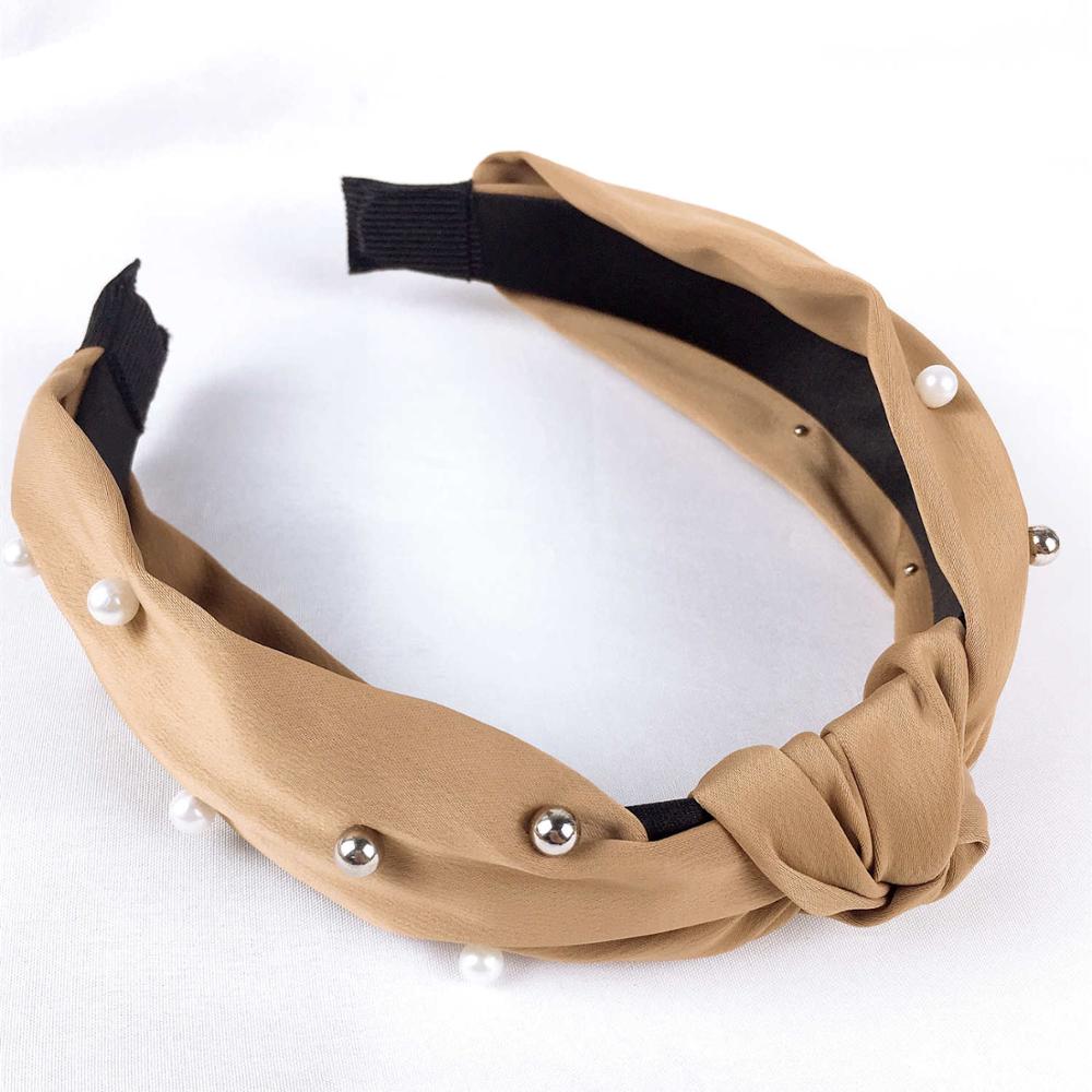 Solid Pearl Knot Tulband Hoofdband Lady Brede Plastic Haarband voor Vrouwen Bezel Hoofddeksels Meisje Haar Accessoires