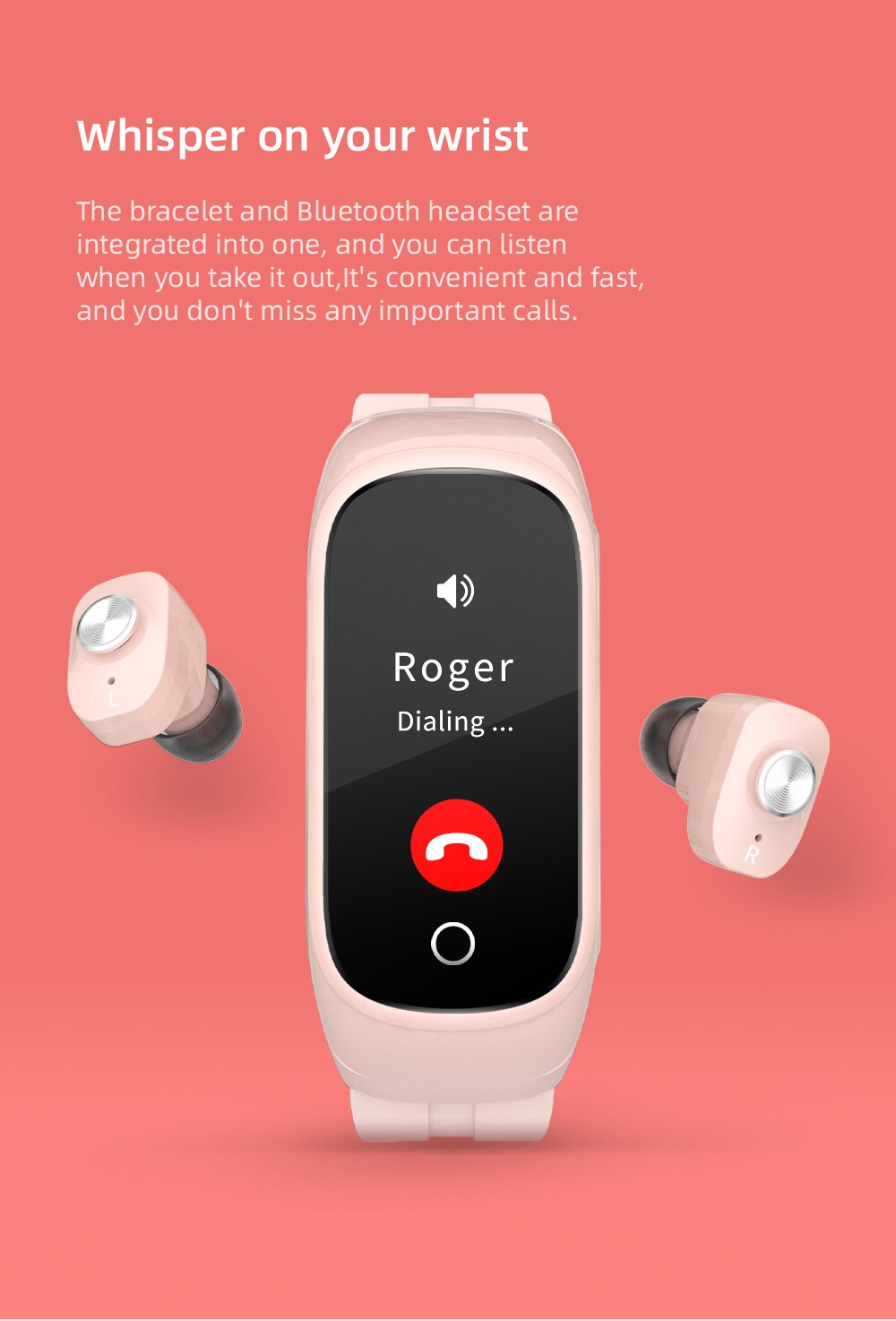 Smart Watch With Bluetooth Earphone Men Women Bluetooth Call Bracelet Heart Rate Blood Pressure Monitor Smartwatch