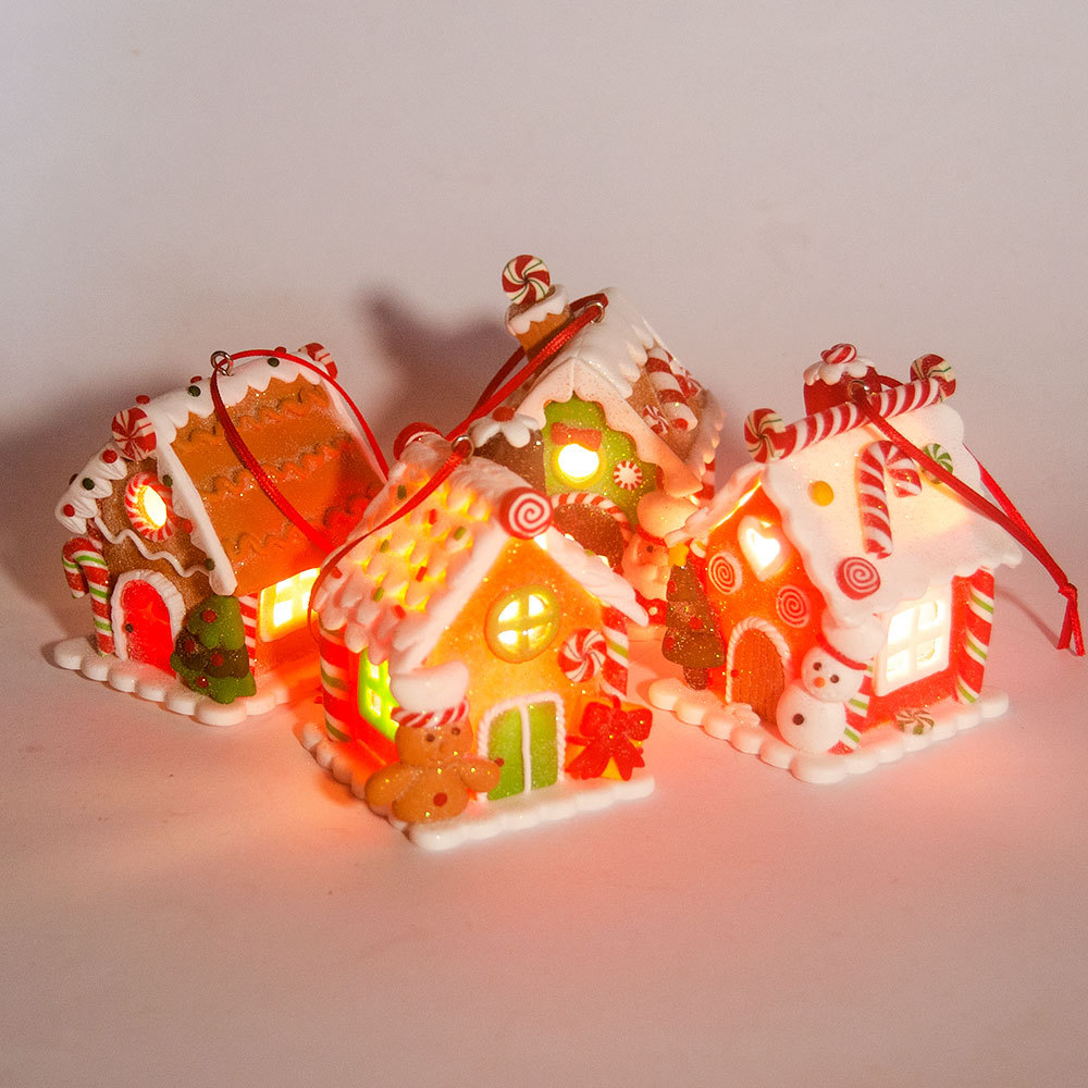 Weihnachtsbaum-Dekoration, Lebkuchen, kleines Haus, Anhänger, Zuhause, , Acryl, DIY-Anhänger, Weihnachten, 2024, Neujahr, Ornament, Navidad