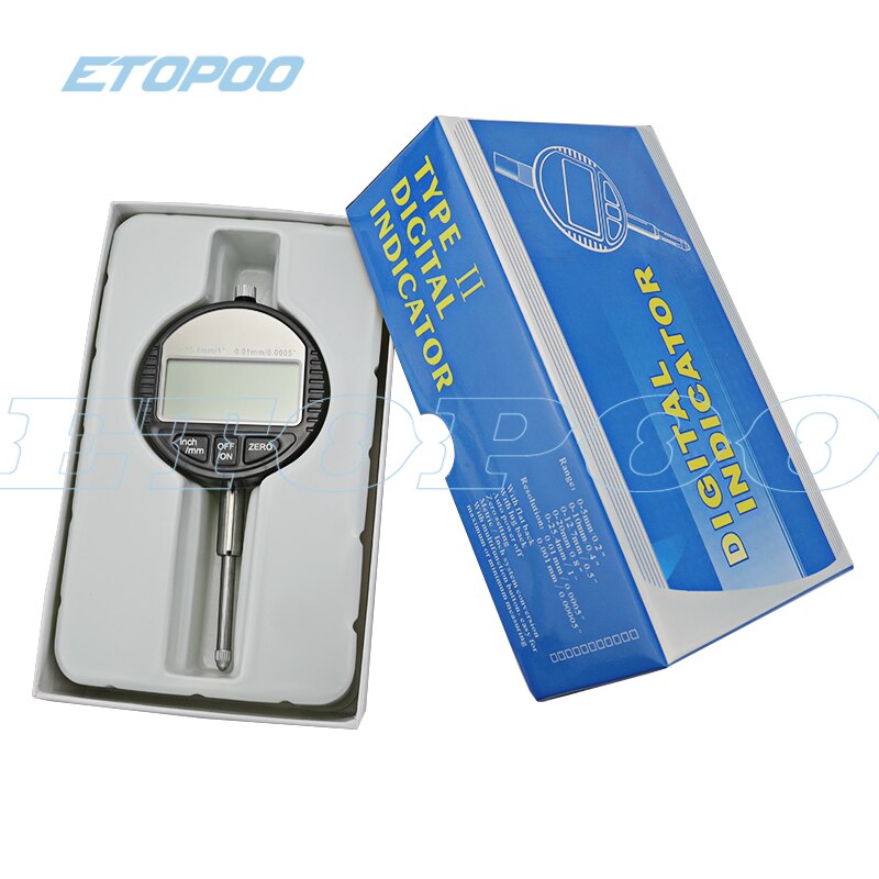 25.4mm/1&quot; Digital Dial Indicator Electronic Gauge Meter Metric/Inch With RS232 Data Magnetic Stand Holder Dial Test Indicator