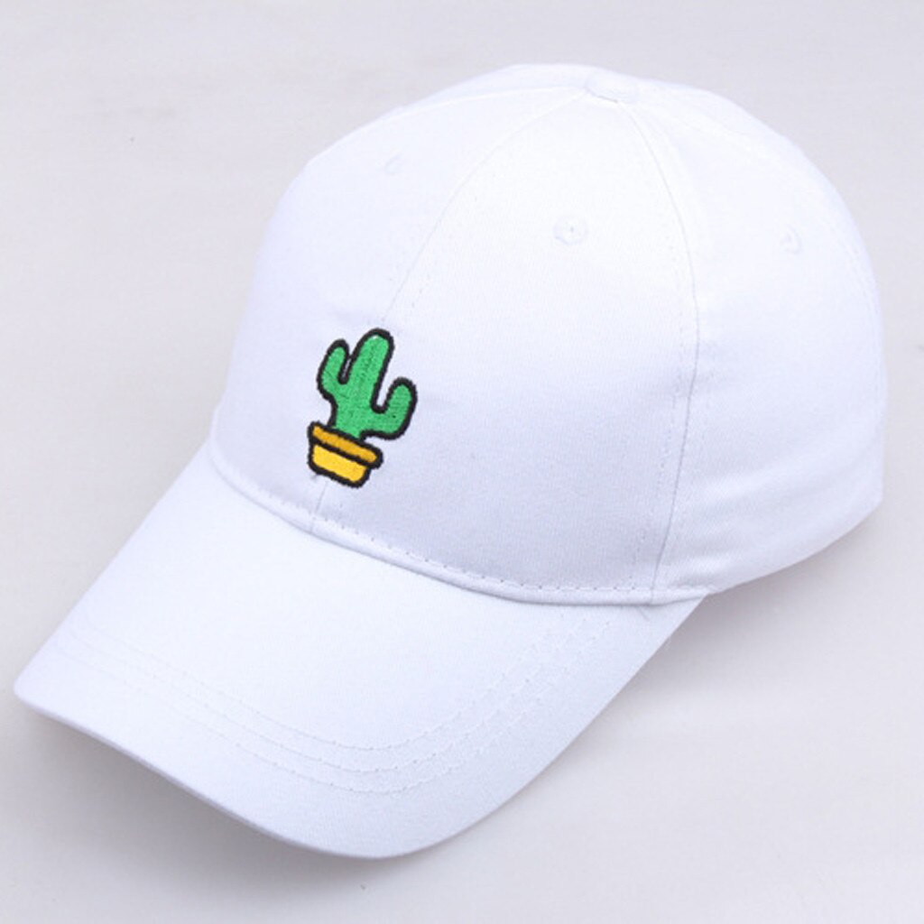 Baseball Cap Vrouwen Mannen Cactus Borduurwerk Vader Hoed Trucker Unisex Snapback Hip Hop Cap Zomer Hoeden Streetwear Hoeden # y10: WHITE