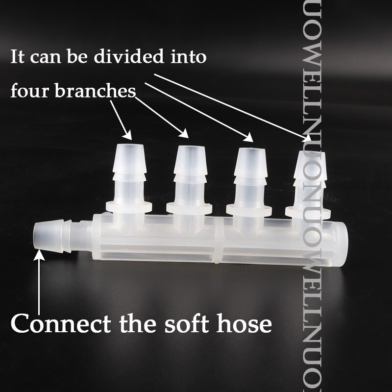 10Pcs 2.4~9.5mm PP 5-Way Connector Food Grade Equal Dia Side FIve-Ways Joint Garden Irrigation Pipe Joints Aquarium Tank Adapter