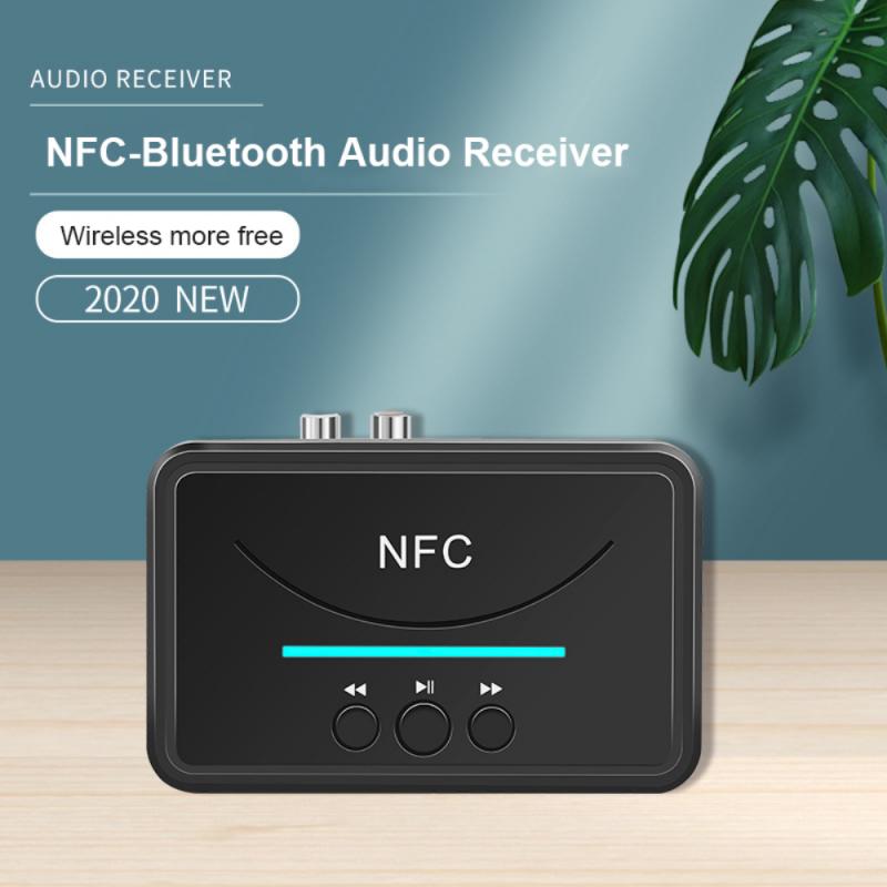 Nfc Draadloze Bluetooth 5.0 Audio Ontvanger 3.5Mm Aux Hifi Stereo Ingebouwde Chip Dual Audio Port Usb Smart afspelen Voor Auto Speaker