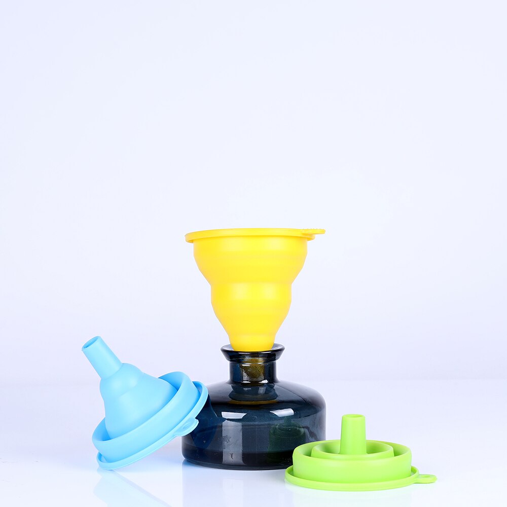1 pc DIY Food-Grade Folding Silicone Funnel Household Liquid Dispensing Mini Funnel Random Color Kitchen Tool