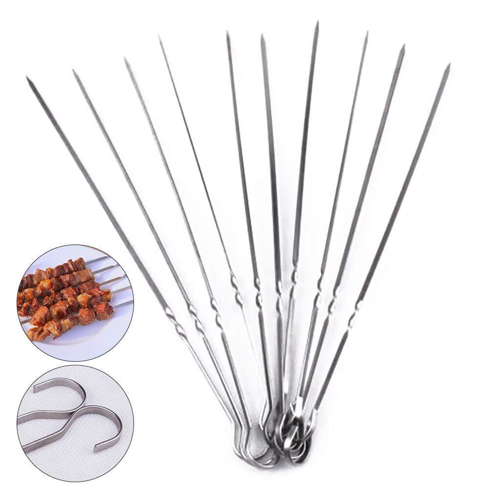 50 Stuks 38Cm Rvs Barbecue Spiesjes Bbq Naald Stok Shish Kebab Voor Outdoor Camping Picknick Veilig Gezonde Bbq gebruiksvoorwerpen