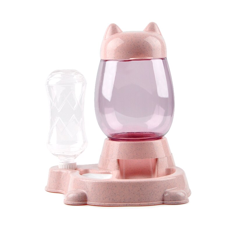 Alimentador automático para mascotas, tazón de beber para perros y gatos, alimentador de agua, dispensador de gran capacidad, 2,2 L: pink