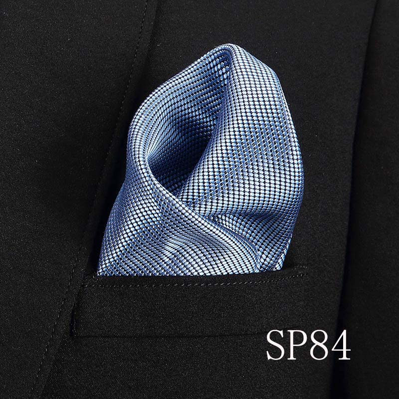 Vangise masculino bolso quadrados padrão sólido lenço azul moda hanky para homens terno de negócios acessórios 22cm * 22cm