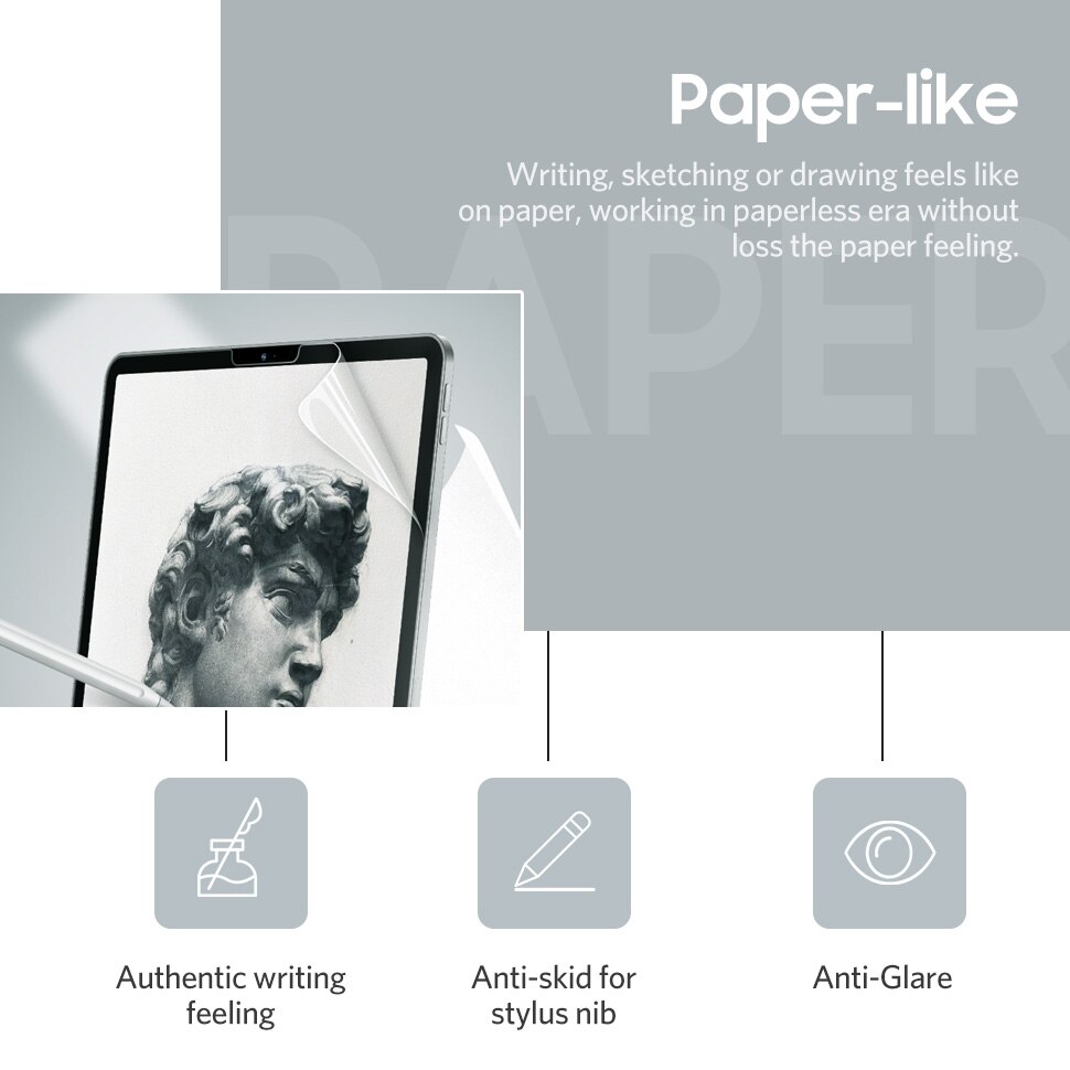 Ywvak Papier-achtige Screen Protector Film Matte Pet Anti Glare Schilderen Voor Apple Ipad Mini 5 9.7 10.2 10.5 pro11 12.9 Inch