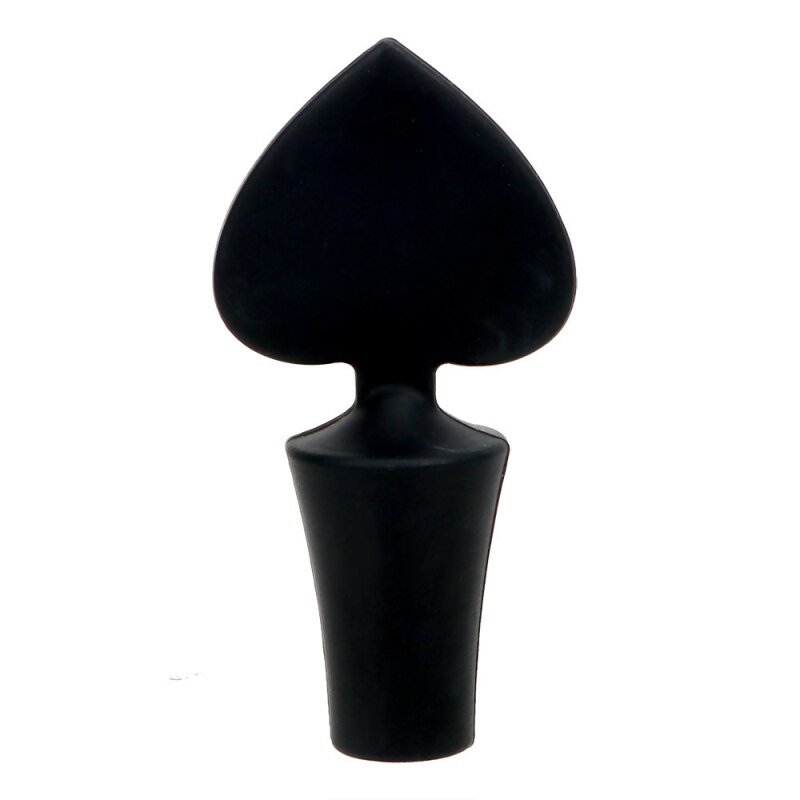 Bouchon de bouteille de bière et de vin en Silicone , mignon, en forme de Poker, sans fuite, bouchon en liège, outils de Bar, nouveauté bouchons de vin: Spades