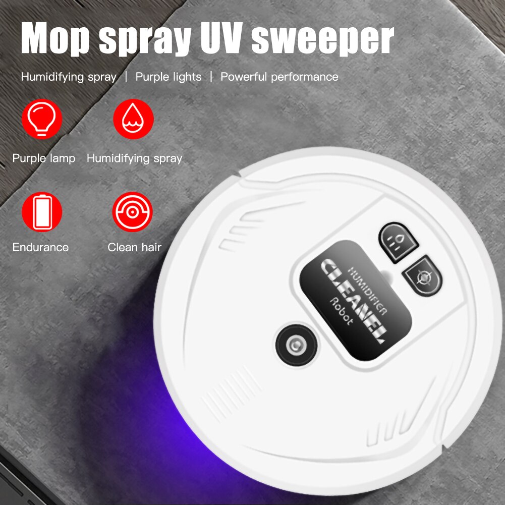 Automatic Sweeping Robot UV Lamp Home Household Sweeping Machine USB Charging Smart Vacuum Cleaner 1200mah Capacity