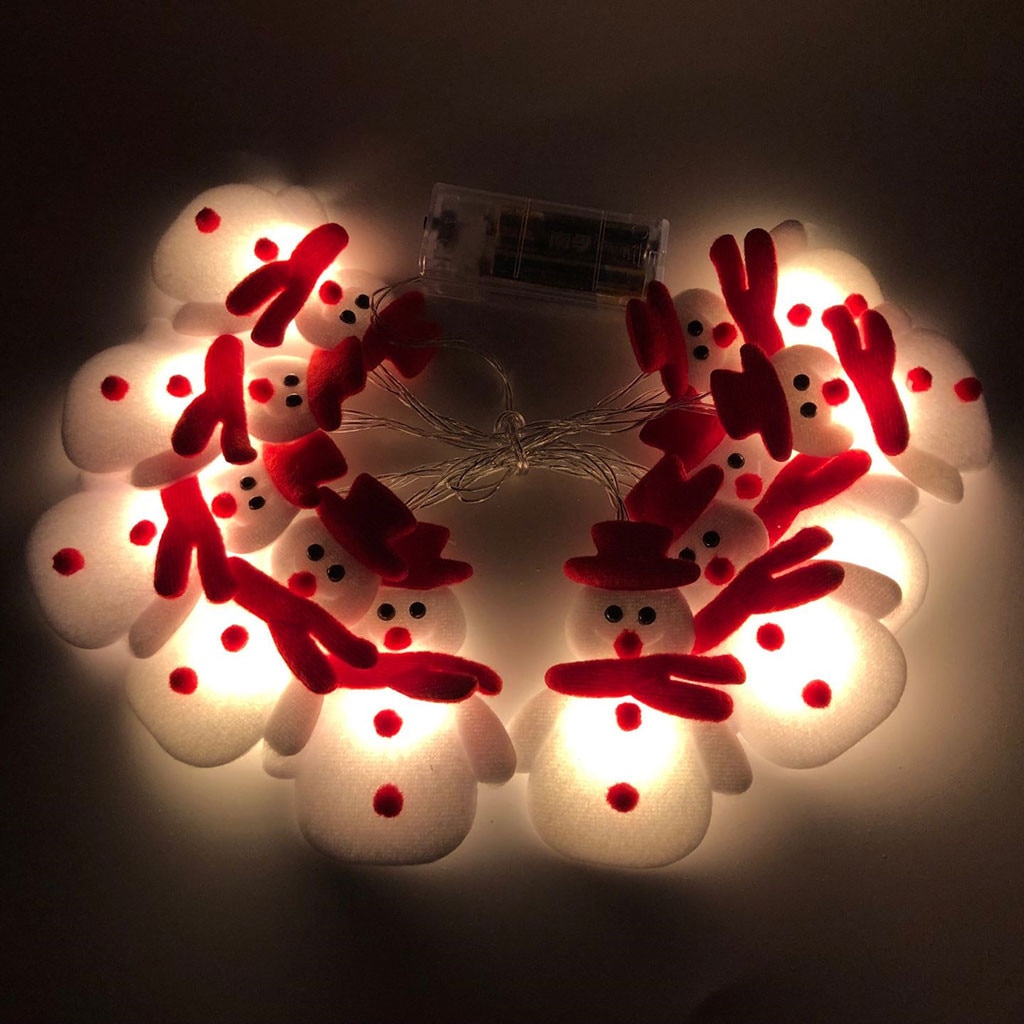 Led julen snemand lys snore juletræ fest dekoration lanterne jul dekorationer til hjemmet navidad