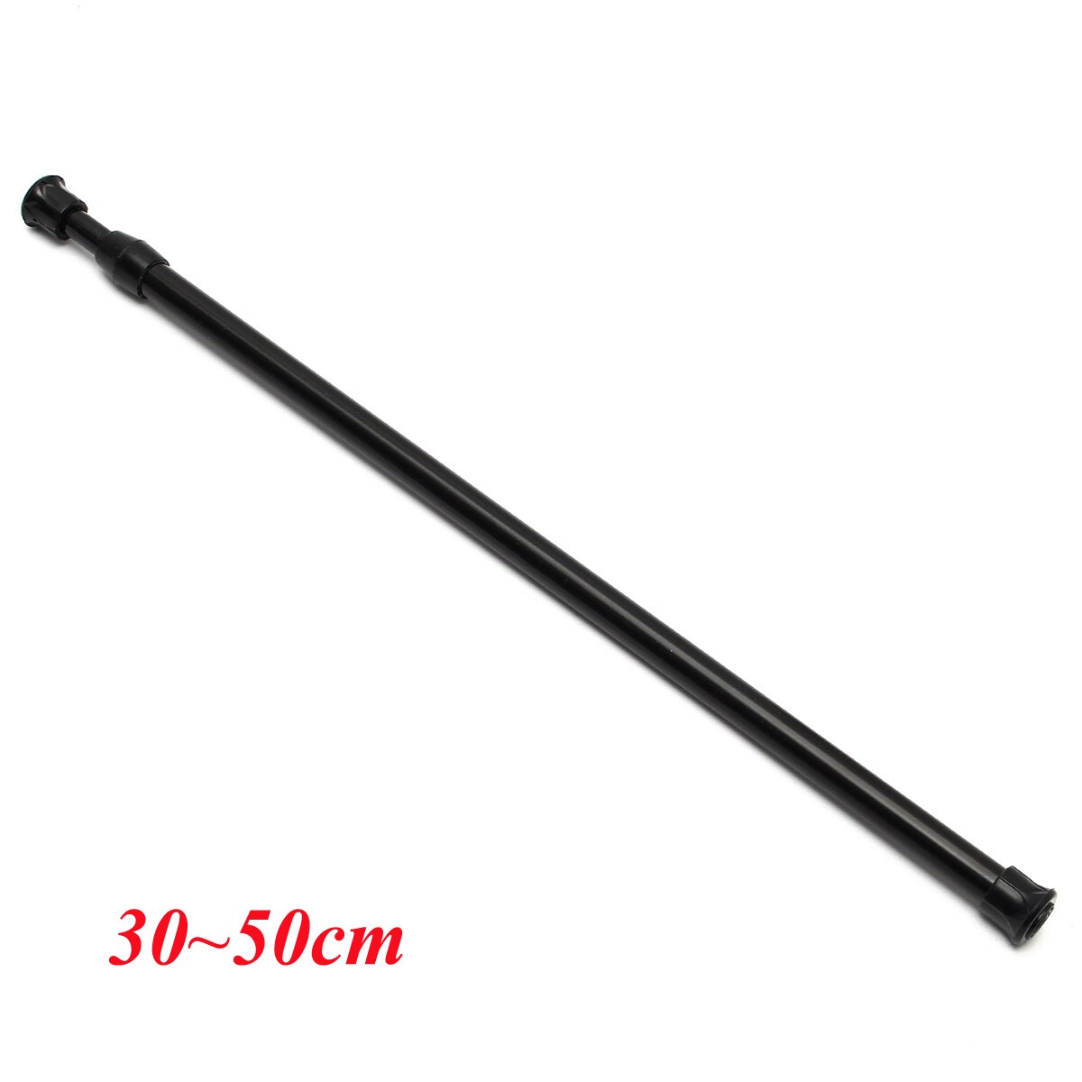 Telescopic Spring Tension Rod Metal Black Shower Curtain Pole Extendable Room Divider for Bathtub Shower Stall Window Wardrobe: 30 to 50cm