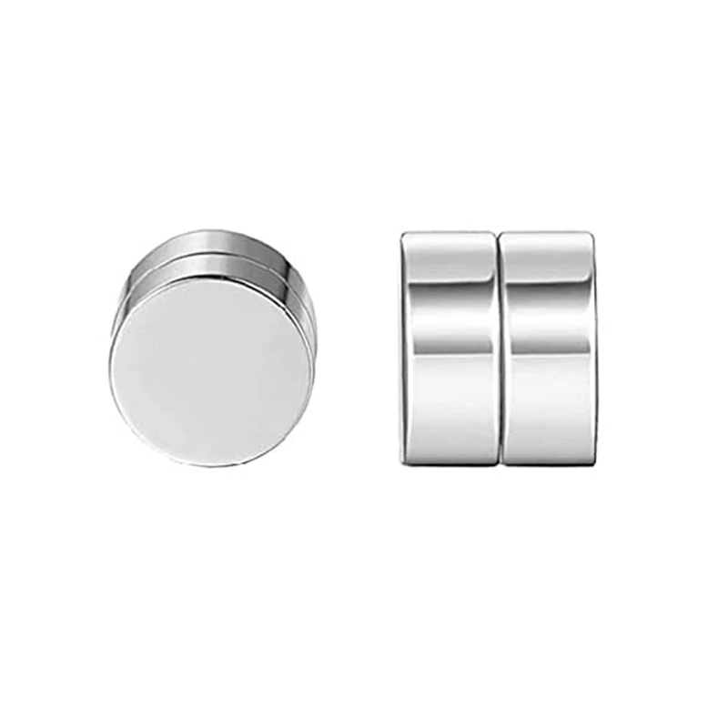 1 par de brincos magnéticos fortes de cristal para homens e mulheres, brincos punk redondos com zircônia magnética, joias sem piercing: Cor dourada amarelo claro