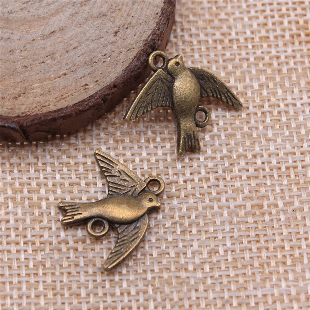 WYSIWYG 20 sztuk 21x17mm ptak urok złącze ptak złącze uroki dla tworzenia biżuterii ptak złącze urok