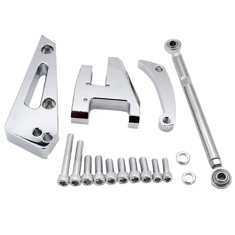 För chevy sbc 350 kort vattenpump lwp aluminium generatorfäste kit polerade biltillbehör: Default Title