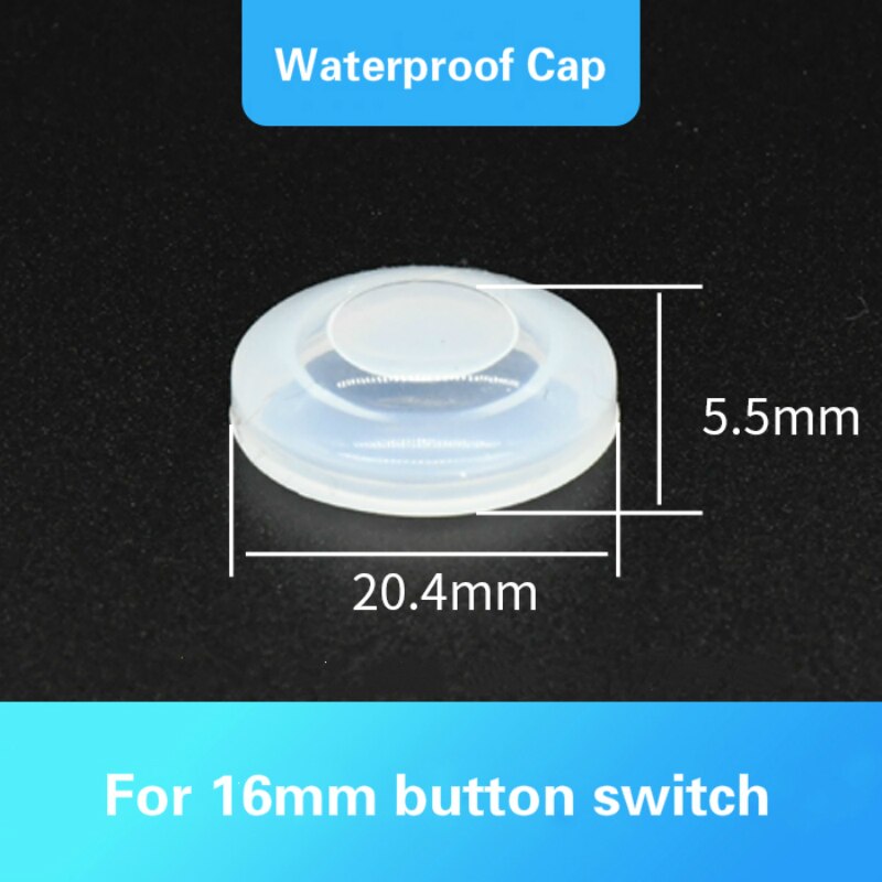 Capuchon étanche à bouton-poussoir en métal, 12mm 16mm 19mm 22mm 25mm 30mm, housse de protection en Silicone, anti-poussière: for 16mm