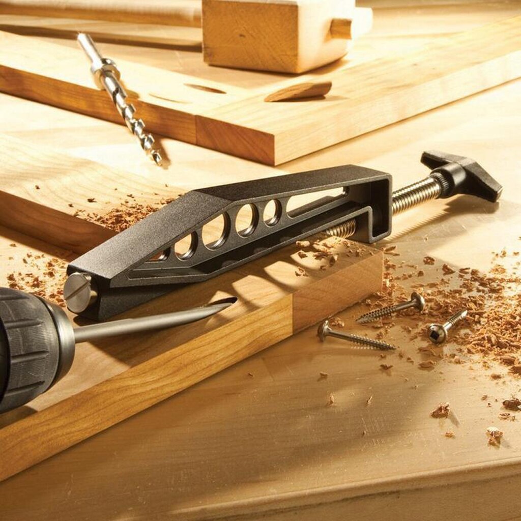 Universal Black Slant Hole Fixing Clamp Hole Saw Drilling Pocket Hole Clamp