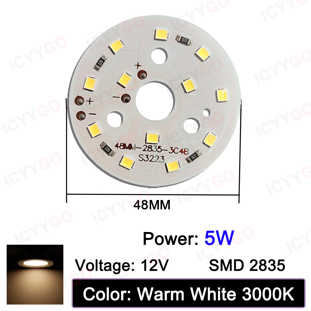 10 Uds DC12V DC24V lámpara cuentas bombilla LED 1W 3W 5W 7W brillo tablero de luz adecuado para bombillas Led Downlight soldadura cable de alimentación: 2-2,4 V / Blanco frío