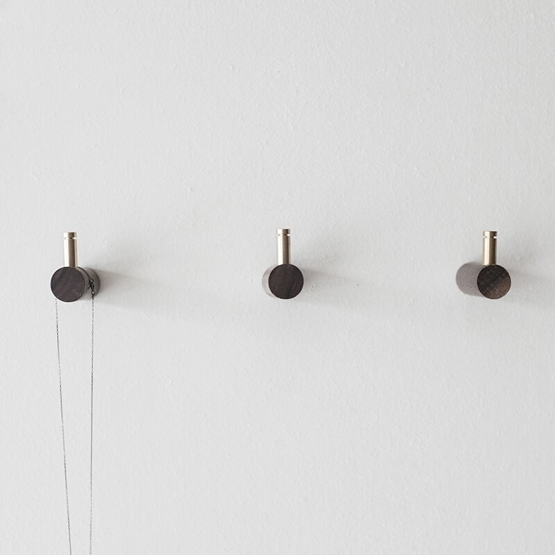 Japanese Robe Hooks Nordic simple brass beech hook Japanese walnut dec... – Grandado