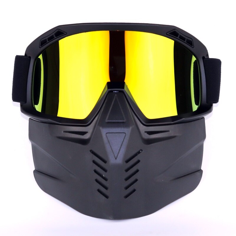 Motorhelm, fietsmasker, bril, afneembaar, waterdicht, hd anti-uv-bril, voor off-road motorcross, masker, bril: Zwart van kleur