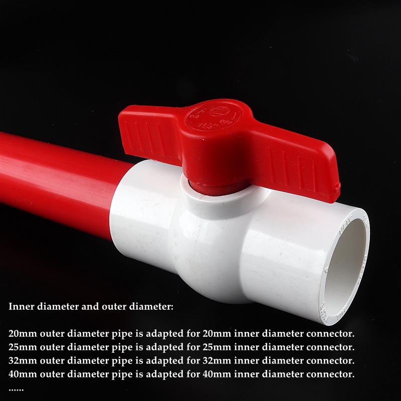 ID 20/25/32/40mm PVC Pipe Ball Valves Water Irrigation System Supply and Drainage Tube Quick Valve Water Pipe Connector Fittings