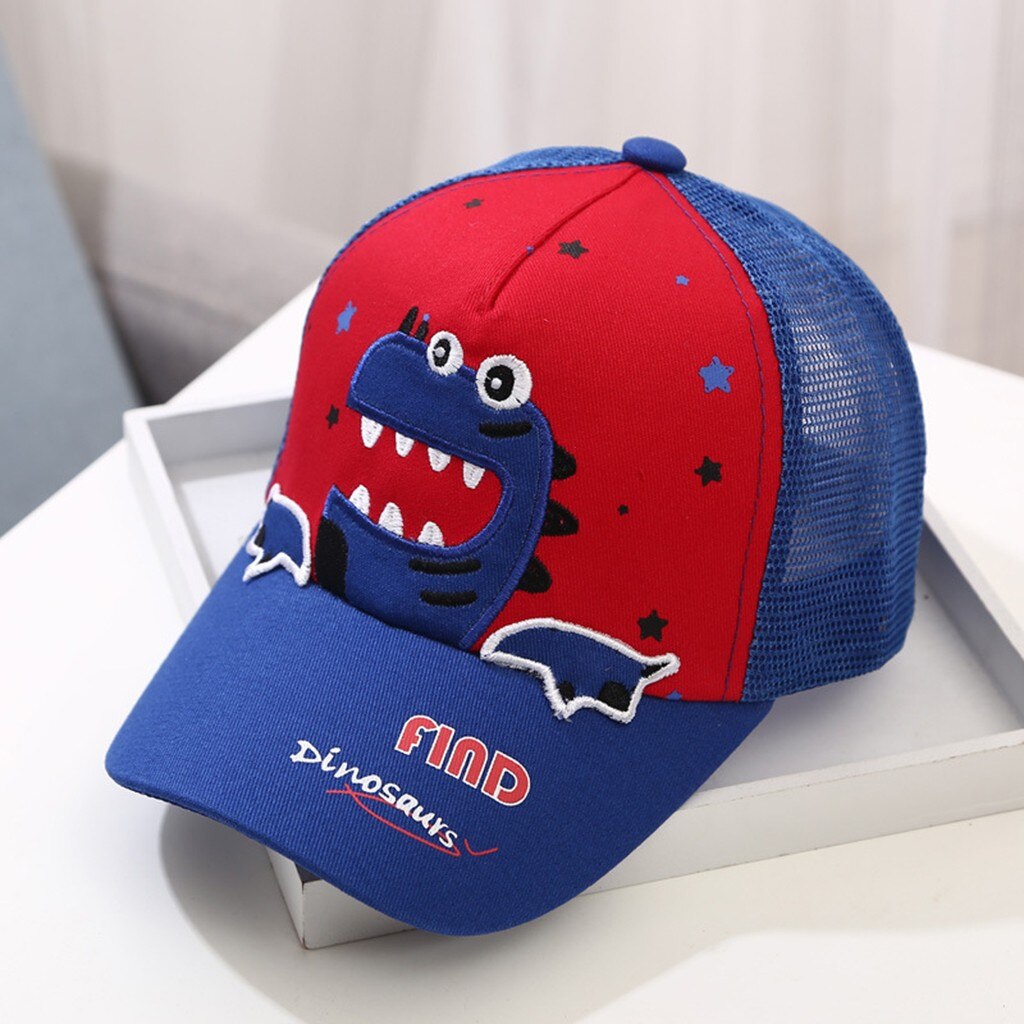 Zomer Baseball Cap Voor Kinderen Jongens Meisjes Dinosaurus Geborduurde Mode Outdoor Baseball Snapback Caps Piekte Kinderen Zonnehoed 2064