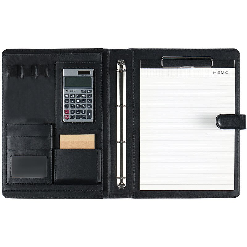 Pu Lederen A4 Bestand Schrijven Pad Presentatie Map Portfolio Met Calculator Voor Business Ipad/Tafel Interview Hervatten Bindmiddel: Default Title