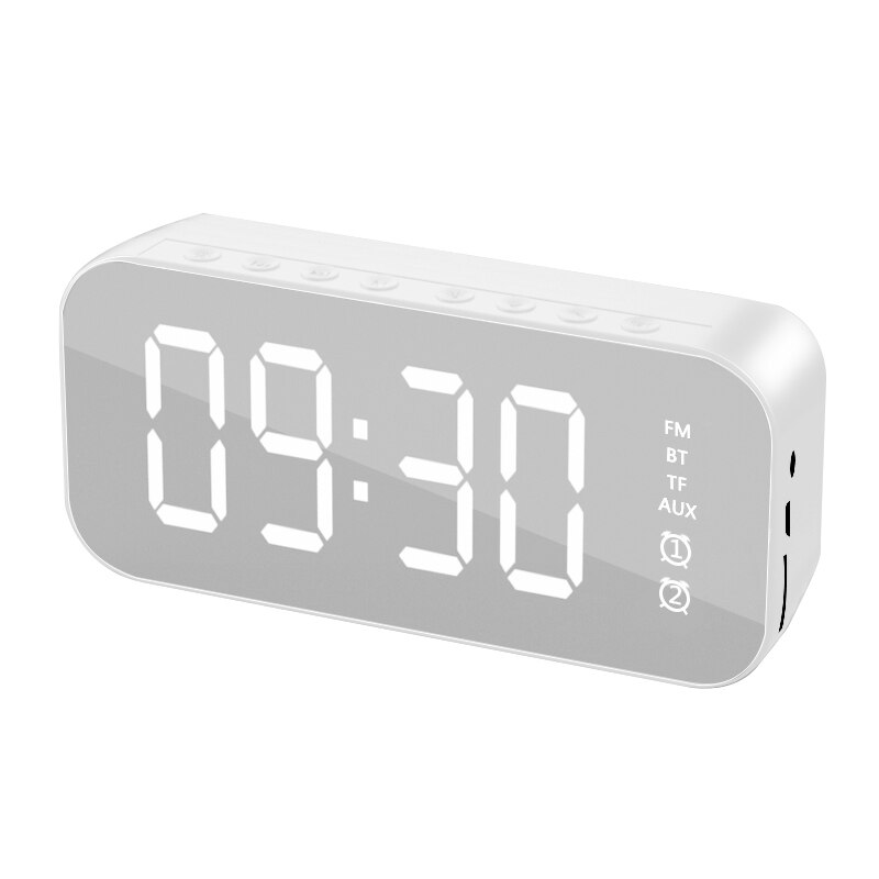 Wielofunkcyjny doprowadziło cyfrowy podwójny budzik Bluetooth głośnik z radiem FM doprowadziło lustro bezprzewodowy odtwarzacz muzyczny drzemka temperatura: 1