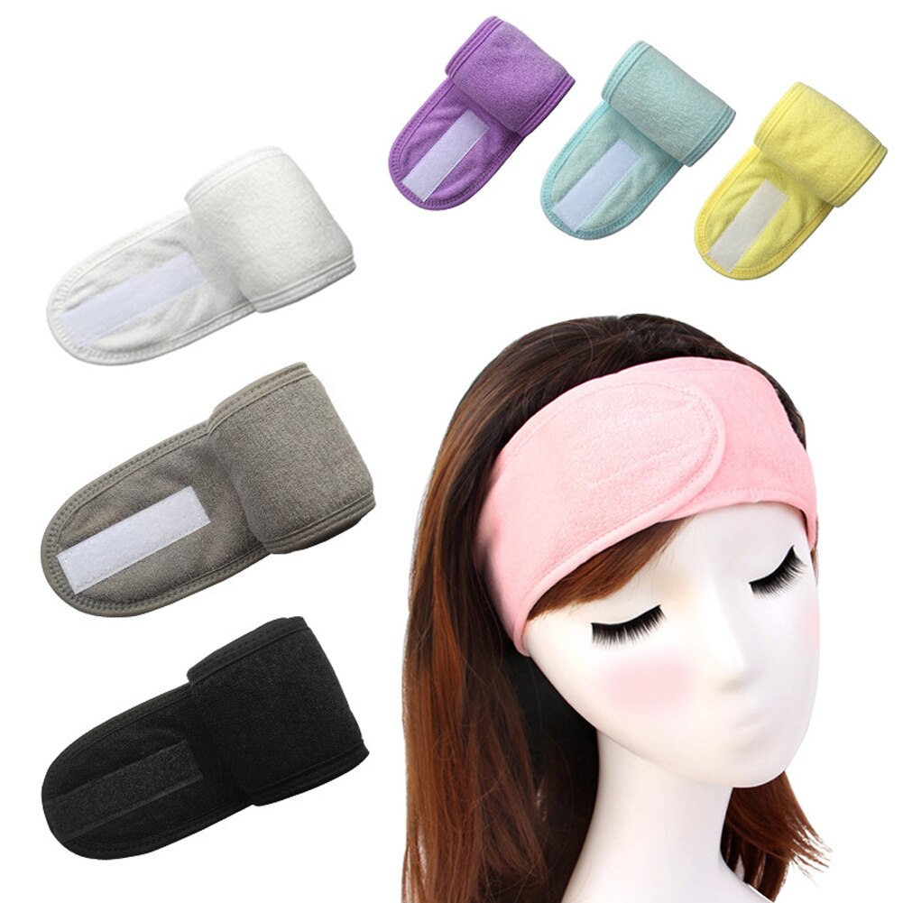 Girl Headband Wide Hair Band Accessory Sports Non-Slip Elastic Adjustable Velcro Tight Sweat-Absorbent Belt Yoga