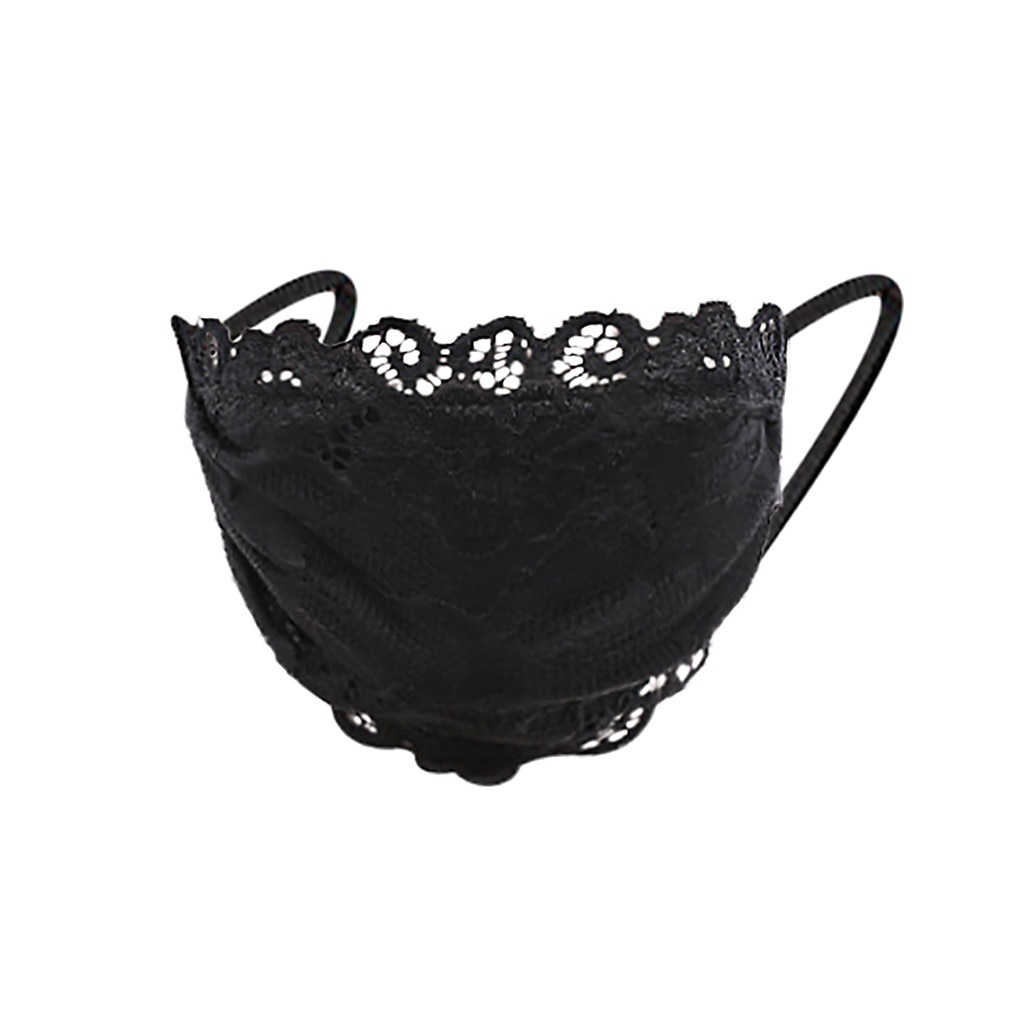 25 # Dames Zwarte Bloem Borduren Kant Masker Verstelbare Wasbare Herbruikbare Outdoor Mesh Dunne Ademende Zwarte Маски Для Лица Защи