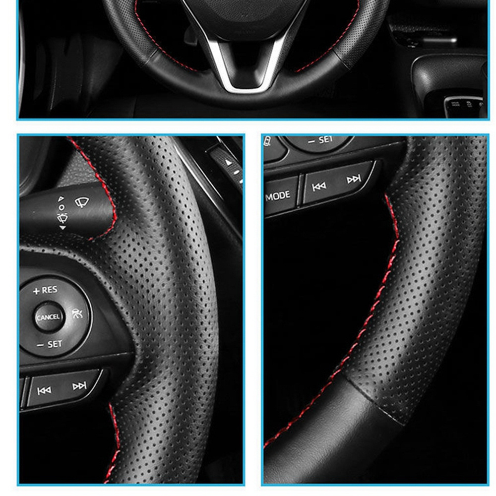 Hand Nähen Auto Lenkrad Abdeckung Mikrofaser Leder Auto Zubehör Für Mazda 3 Axela CX-30 MX-30
